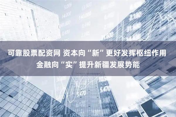 可靠股票配资网 资本向“新”更好发挥枢纽作用 金融向“实”提升新疆发展势能